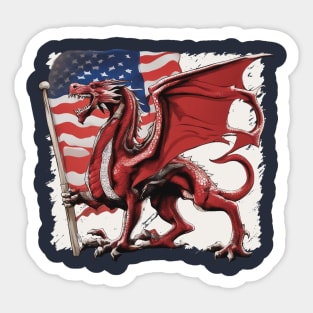 American Welsh, Welsh American, Cymru USA Sticker